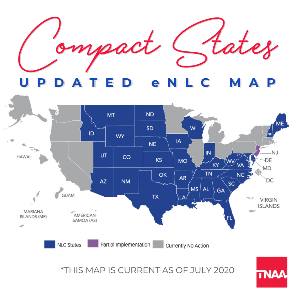 compact state map nurse licensure compact