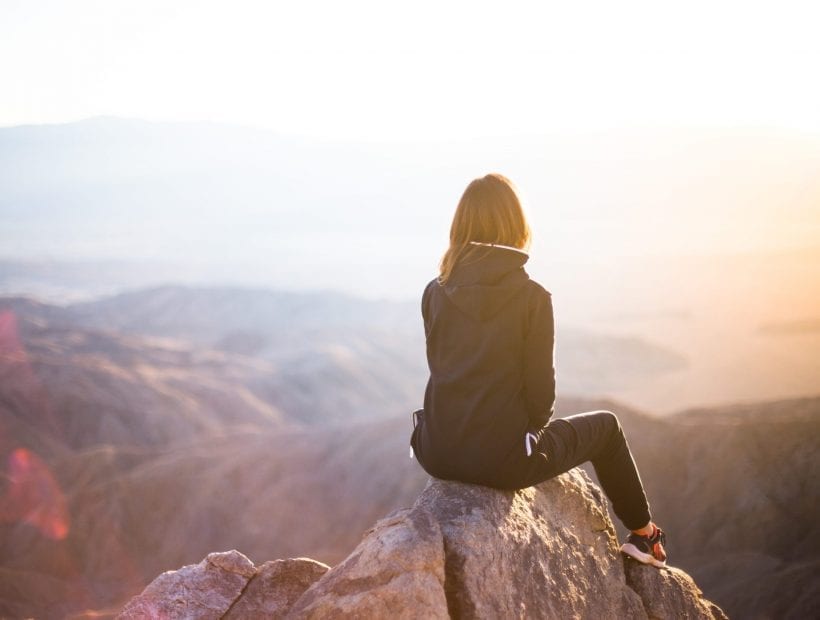 Woman Relaxing on a Hike